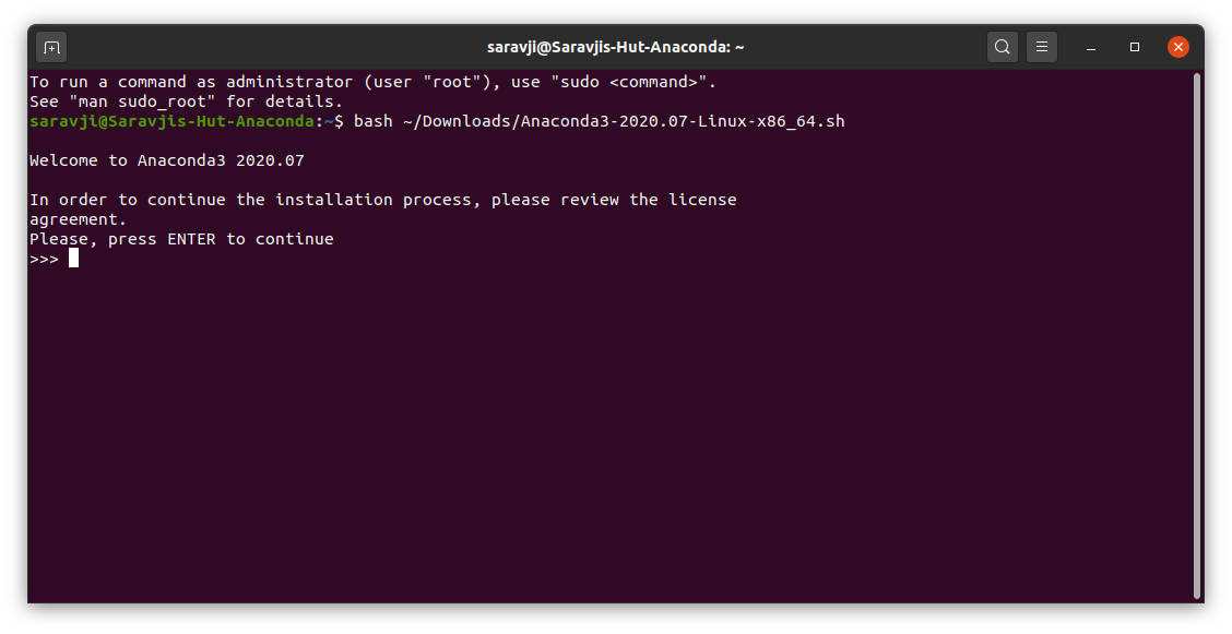 ubuntu install anaconda